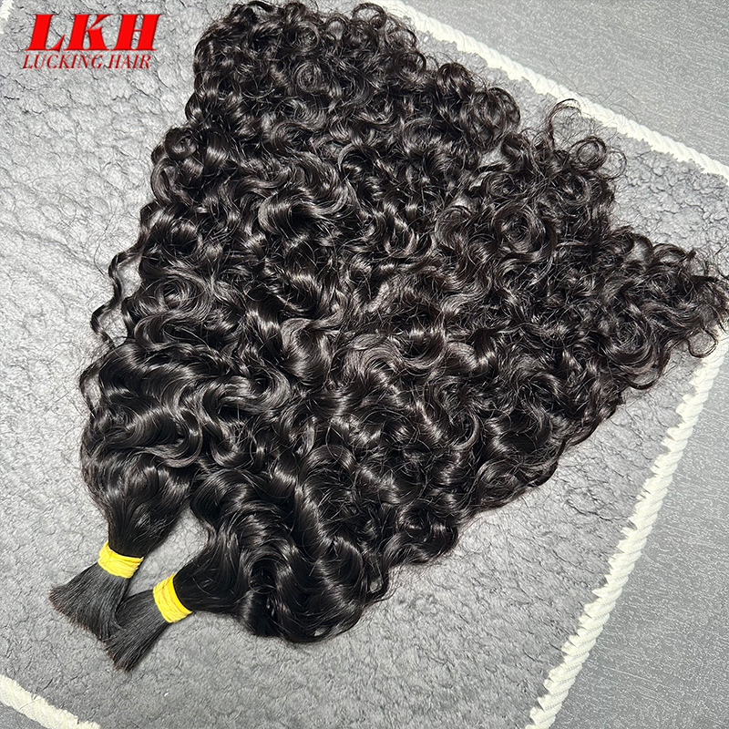 Pas de trame en vrac birman bouclés tressage Extensions de cheveux humains droite profonde lâche eau ondulée 100% non transformés cheveux vietnamiens crus