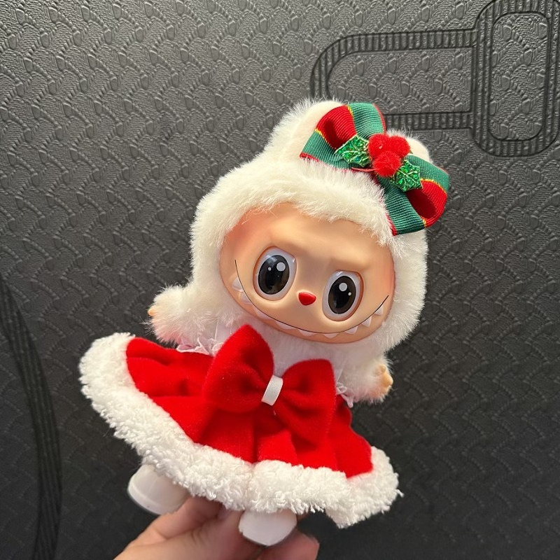 Ropa navideña para Labubu, accesorios de 17cm, traje navideño para Labubu Big Into Energy Doll, accesorios de trajes navideños