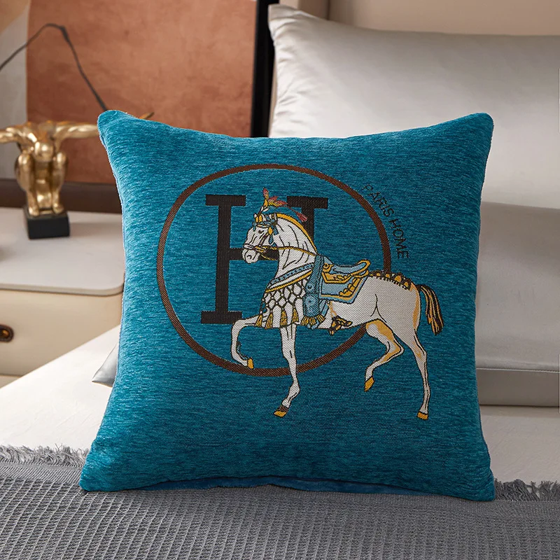 Наволочки для подушек Croker Horse 45 см, упаковка из 1 шт., роскошные наволочки с вышивкой лошади, современный стиль, наволочки для дивана, дивана, новые