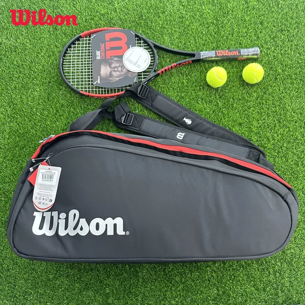 Двухъярусная теннисная сумка Wilson 2024, 9 шт., рюкзак для теннисной ракетки Super Tour Laver Cup, большая сумка для теннисных ракеток с термопорами