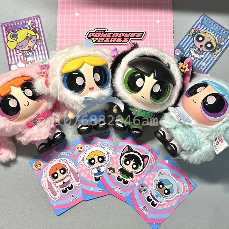 Caja ciega The Powerpuff Girls capa muñeca Serie cambiar ropa muñeco colgante de felpa animación de dibujos animados periferia adorno Decoración