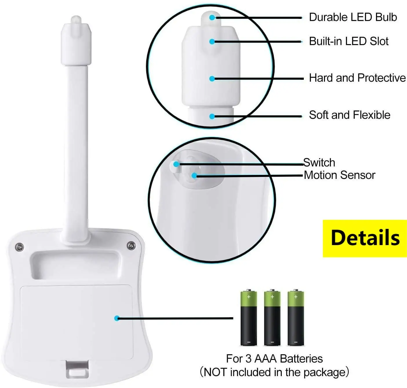 Mini Kawayi luce di rilevamento a infrarossi umana LED Night Light Stick Toilet 16/8 colore bagno luce notturna con rilevamento del movimento colorato