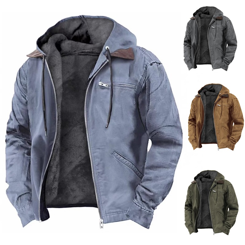 Männer Jacke Neue Mode Lässig Mit Kapuze Zipper Mantel Retro Streetwear Leichte Vielseitige Oberbekleidung Frühling Herbst