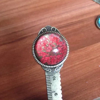 1 Máy Tính 10Cm Sáng Tạo Retro Đồng Vòng Đánh Dấu Trang Thước Vintage Kim Loại Hoa Nhiều Màu Sắc Kính Đá Quý Như Trang Sách Bút đồ Dùng Học Tập