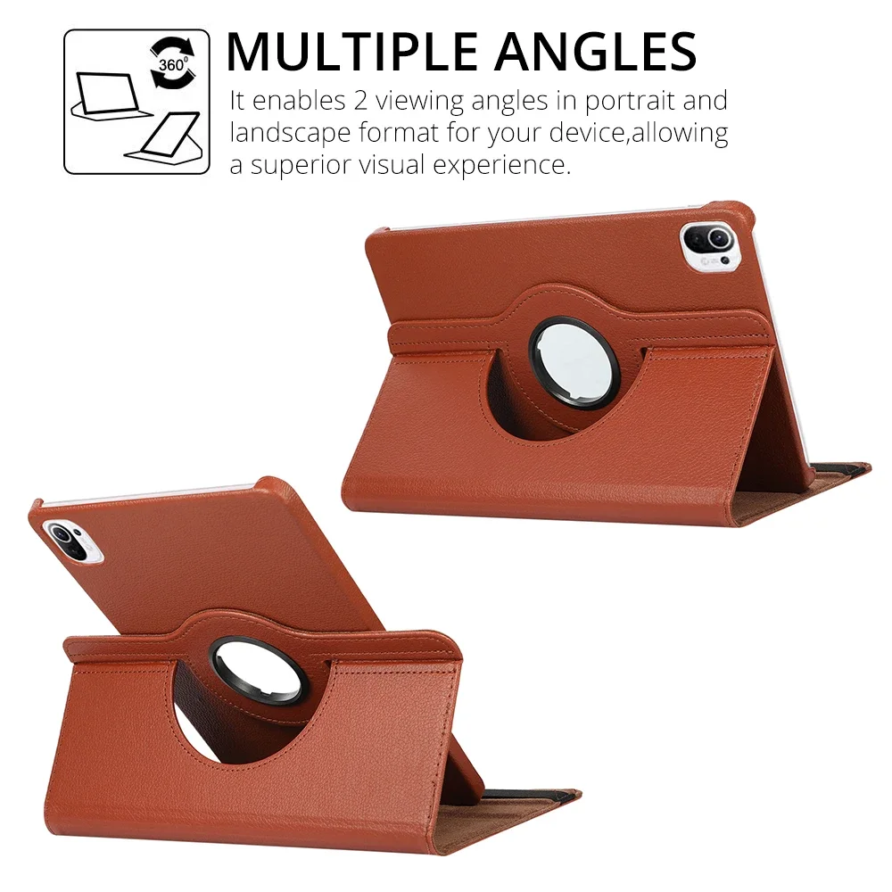 360 Degree Rotating Case For Xiaomi RedMi Pad SE 11 10.6"2023 Stand Holder Cover Xiaomi pad 5 11 Pro Mi6 PU Leather Tablet Cases