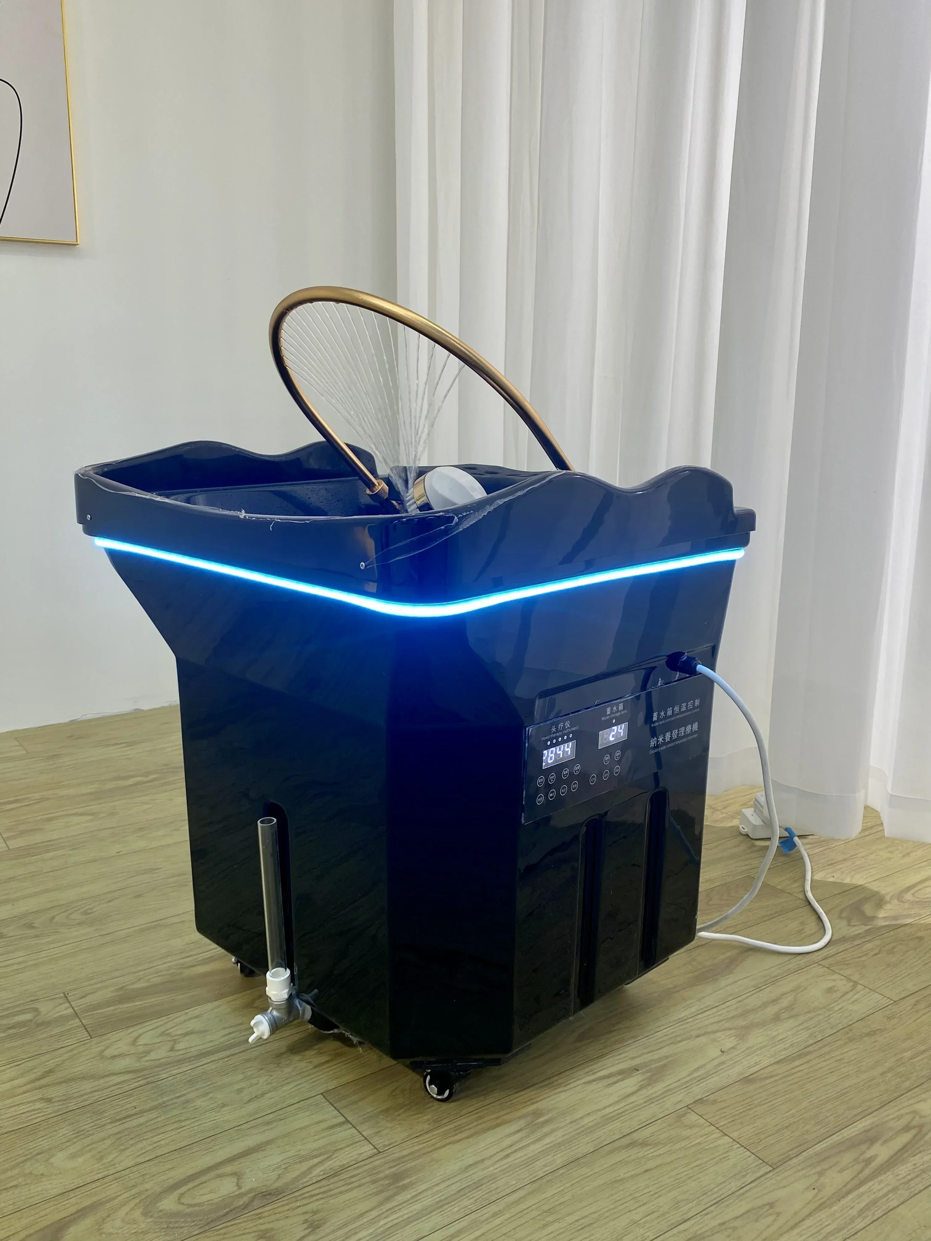 Equipo de spa con cabezal de vapor de circulación de agua de nuevo estilo con luz LED, tanque de agua incorporado portátil de 60 litros para uso en spa