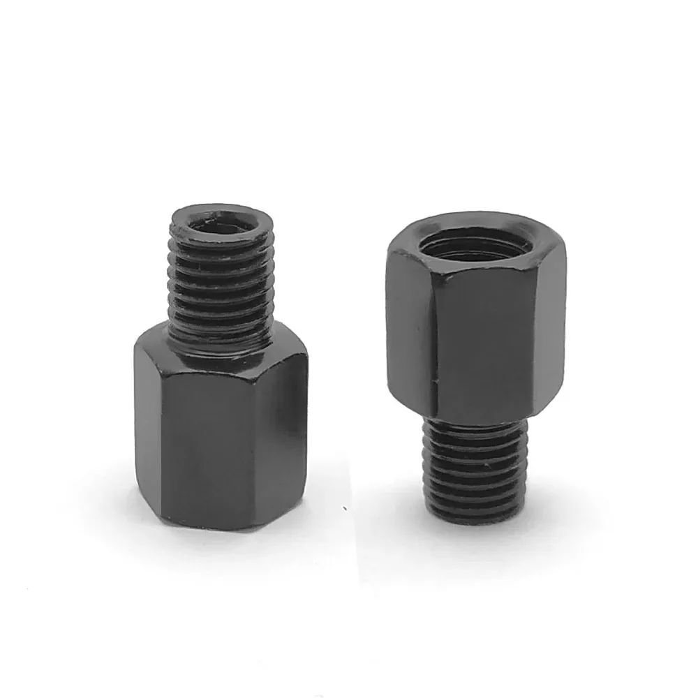 Adaptador de espejo negro M10 M8 10MM 8MM adaptadores de espejos retrovisores para motocicleta tornillos de perno de conversión de rosca derecha izquierda