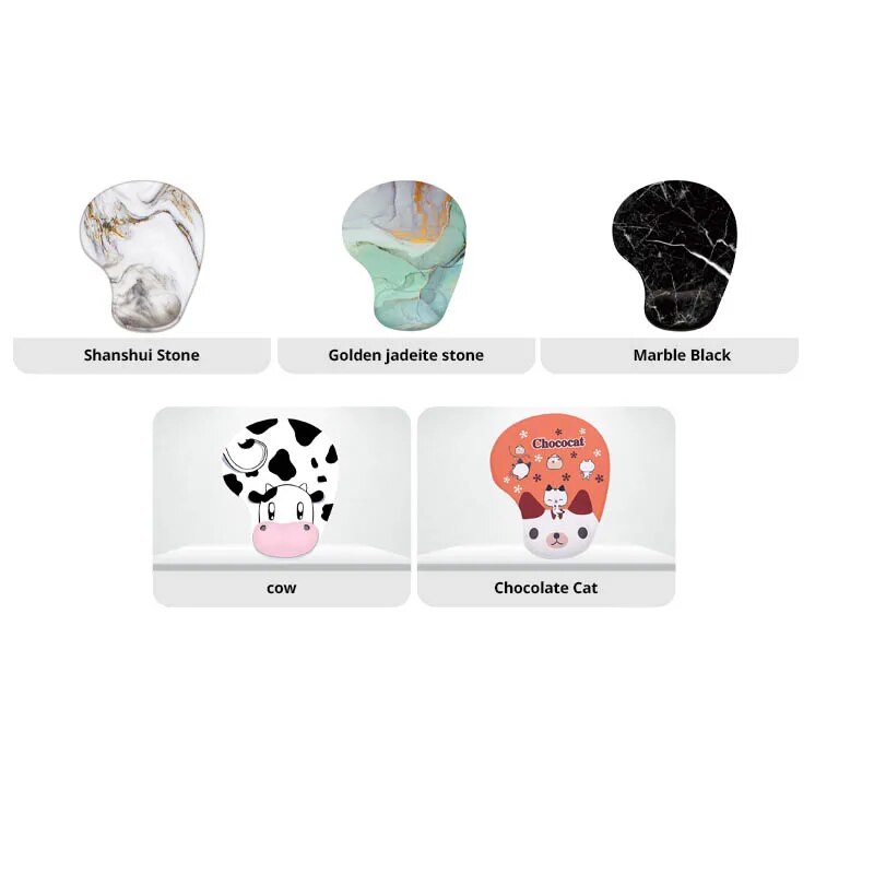 Wrist Mouse Pad Marble Pattern Hand Bowl Tray Mouse Pad Office Wrist Protection Anti-Skid Mouse Pads