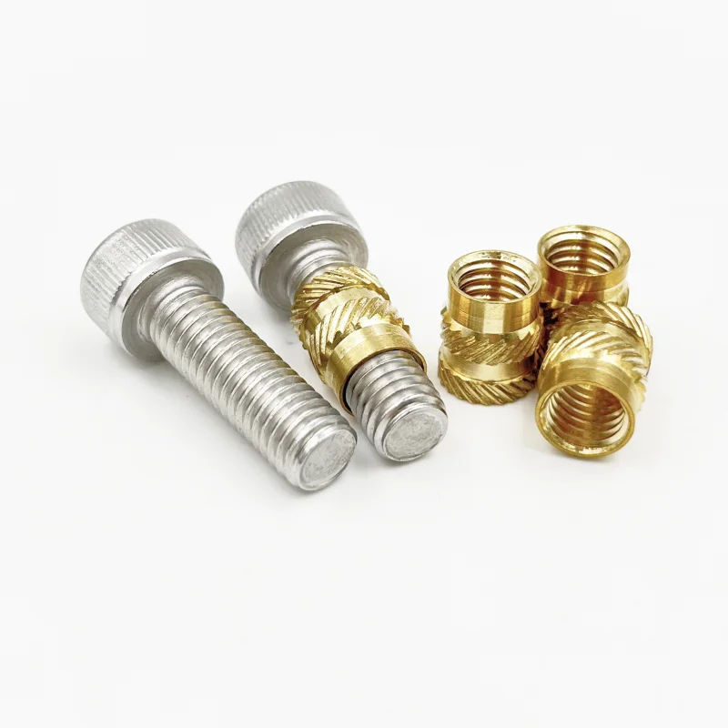 Insert Nut Set M2 M2.5 M3 M4 M5 M6 Brass Hot Melt Knurled Nut Thread Heat Molding Double Twill Injection Embedment Copper Nut 3D