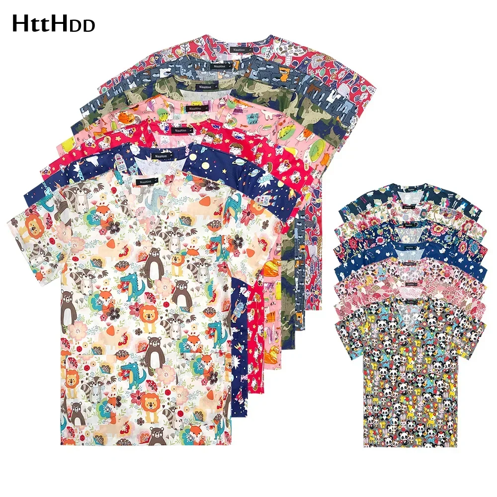 Vêtements d'allaitement pour femmes, haut imprimé de haute qualité, accessoires, uniforme médical pour médecins, infirmière d'hôpital, Salon de beauté, gommages pour femmes