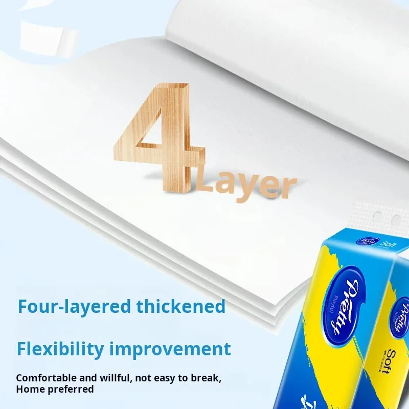 12 rollos de papel en rollo de caja completa con 4 capas de papel higiénico en rollo de núcleo engrosado