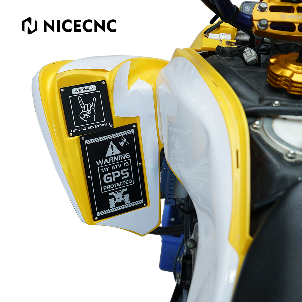ATV 4PCS Fender Warnung Tag Platten Abzeichen Aufkleber Aufkleber Für Yamaha Raptor 700 13-22 700R 16-22 YFZ450R 14-20 YFZ450 Quad Teile