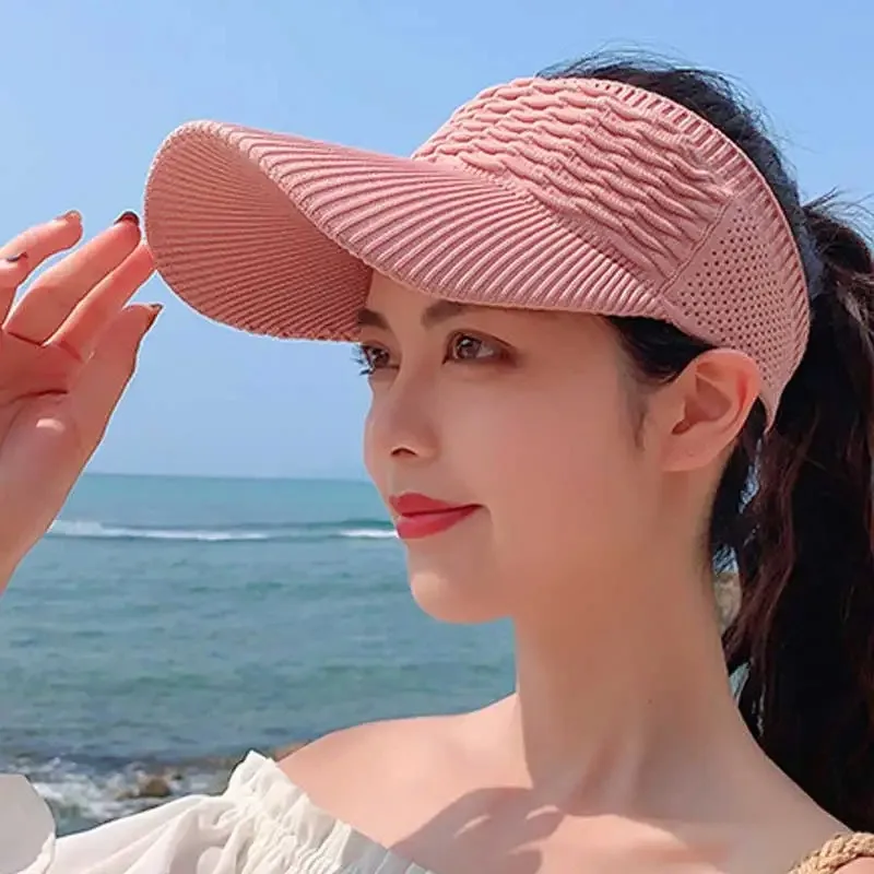 Novas mulheres anti-uv chapéus de sol respirável ajustável vazio superior viseira bonés para homens tênis golfe correndo viagem praia esporte ao ar livre chapéu