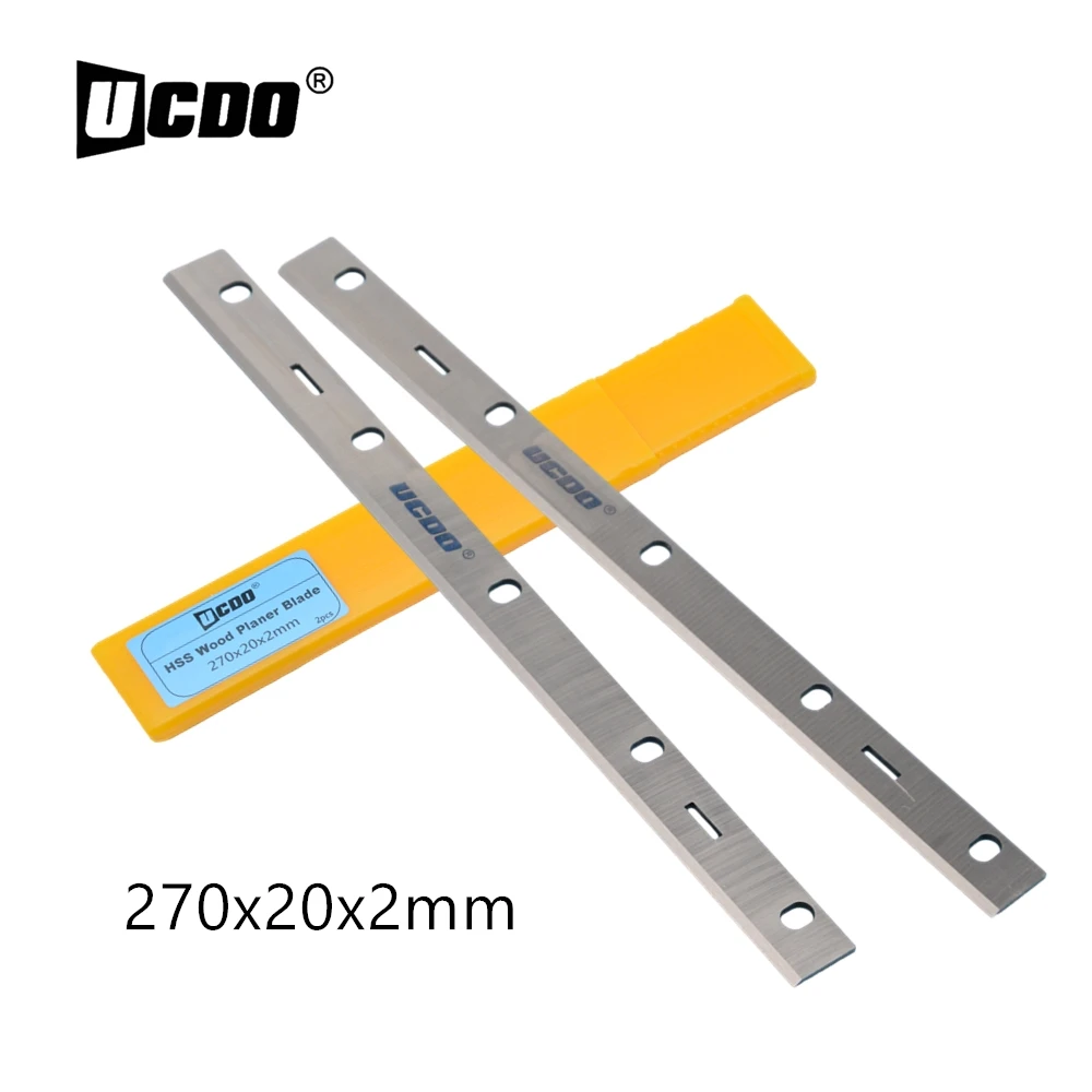 UCDO 2 шт. 270x20x2 мм строгальные лезвия из быстрорежущей стали, ножи для BELMASH MOGILEV 2,4 UNIVERSAL-2500E SDM-2500 SDM-2500M, деревообрабатывающие инструменты