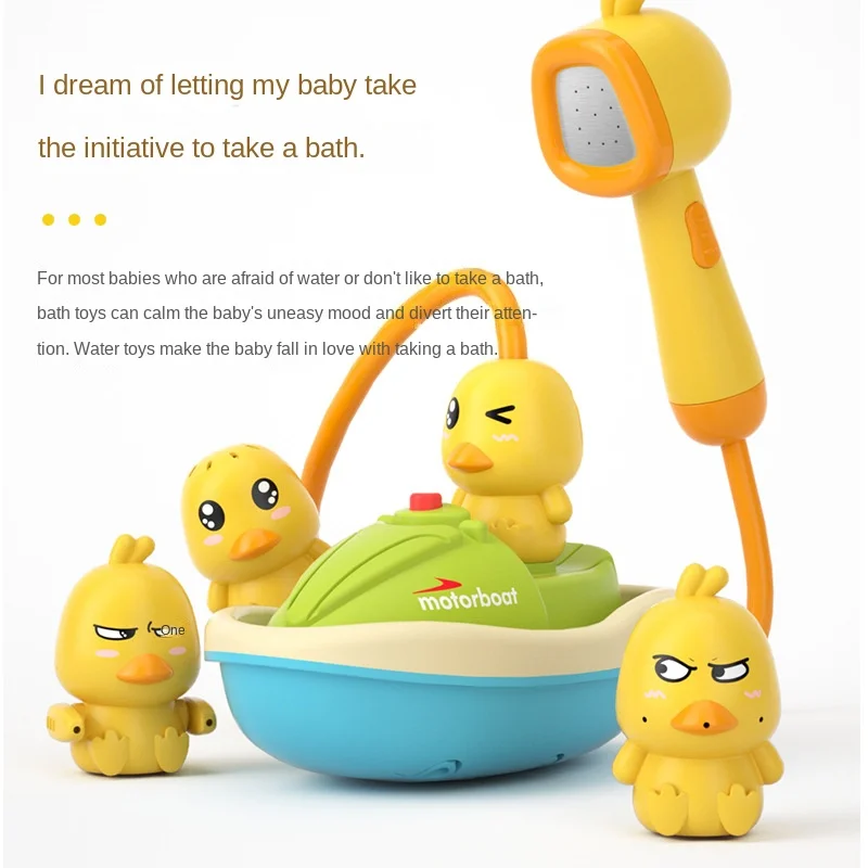 ของเล่นอาบน้ําเด็กน่ารักเป็ดสเปรย์น้ําไฟฟ้าห้องน้ําชุดว่ายน้ําของเล่นเด็กอาบน้ําและอ่างอาบน้ํา Interactive เด็กวัยหัดเดินของเล่นของขวัญ