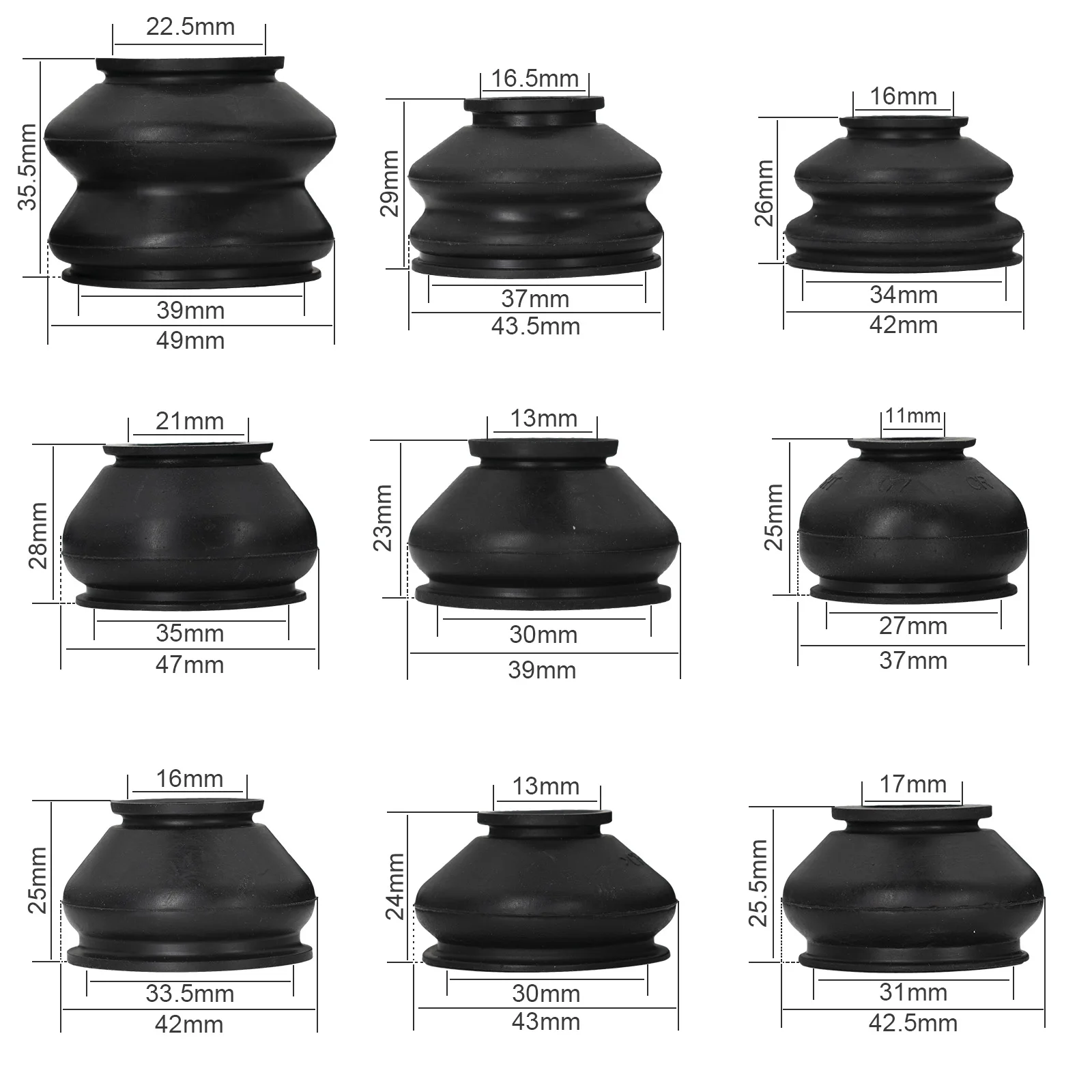 Ball Joint Turn Rods Suspension Steering Boot Dust Cover Control Arm For A3 Accent Solaris C3 Clio 2 Duster Sandero Universal