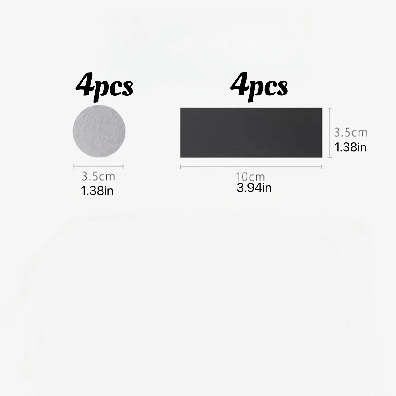 4PCS Soft Magnetic Sheet Magnet, Magnetic Paste Rubber Magnet Patch, Blackboard Magnetic Paste, with Strong Adhesive Backing