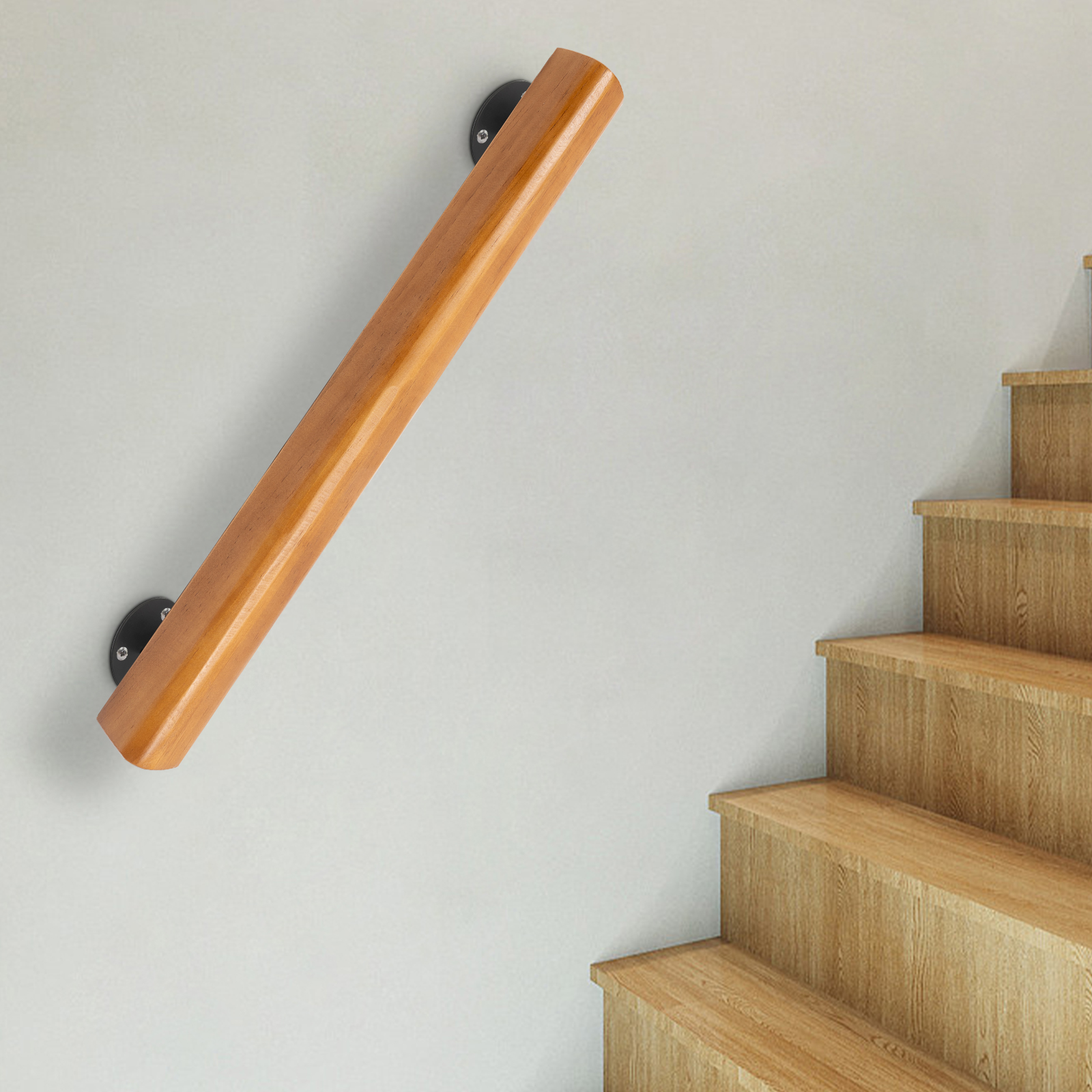 Solid Pine Wood Handrails for Stairs, 2ft Length, Rounded Edges for Safety,  and Stylish, Perfect for Enhancing Home Décor