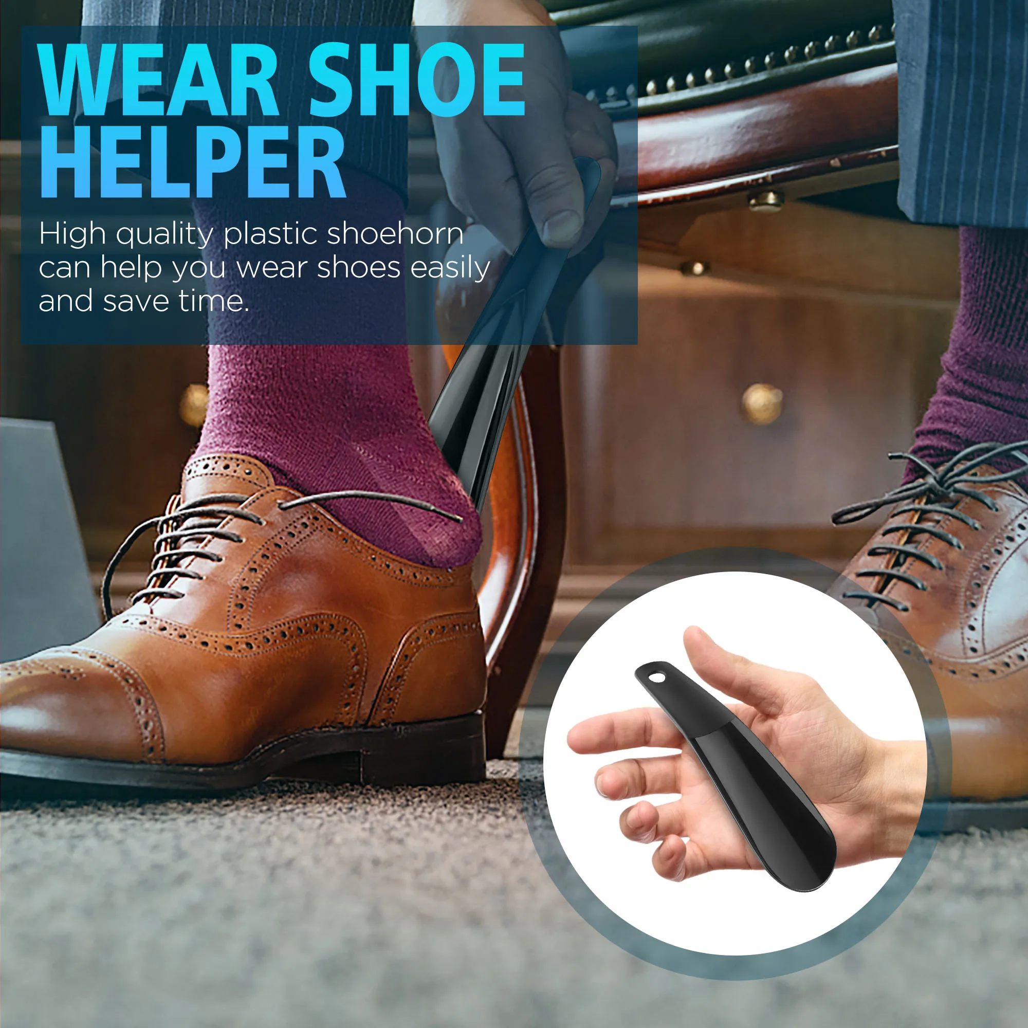 Professional รองเท้า Lifter พลาสติกสีดํารองเท้า Horn Lazy Shoe Helper คุณภาพสูง Anti-SLIP แตรรองเท้าสําหรับผู้สูงอายุรองเท้า Accessorie