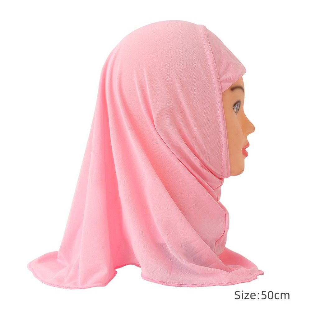 50cm crianças hijabs meninas muçulmanas crianças hijab lenço islâmico xales material macio e elástico para 2 a 7 anos de idade meninas turbante