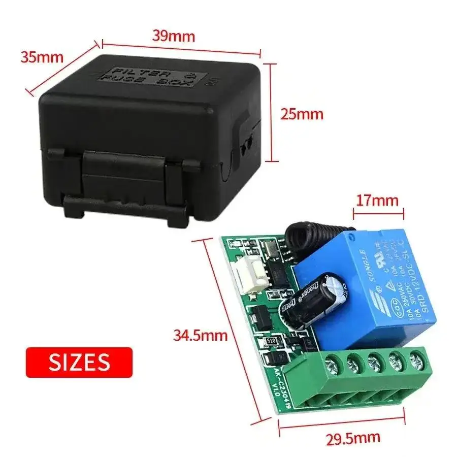 Control remoto RF433Mhz interruptor de luz inalámbrico DC 12V 1CH 10A transmisor receptor de relé para puerta cerradura electromagnética módulo DIY