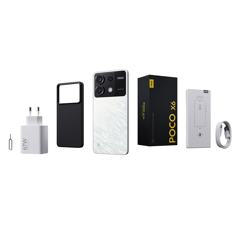 Globale Version POCO X6 5G NFC Snapdragon 7s Gen 2 Smartphone 120 Hz Durchfluss AMOLED-Display 64 MP Kamera mit OIS 67 W Aufladung 5100 mAh