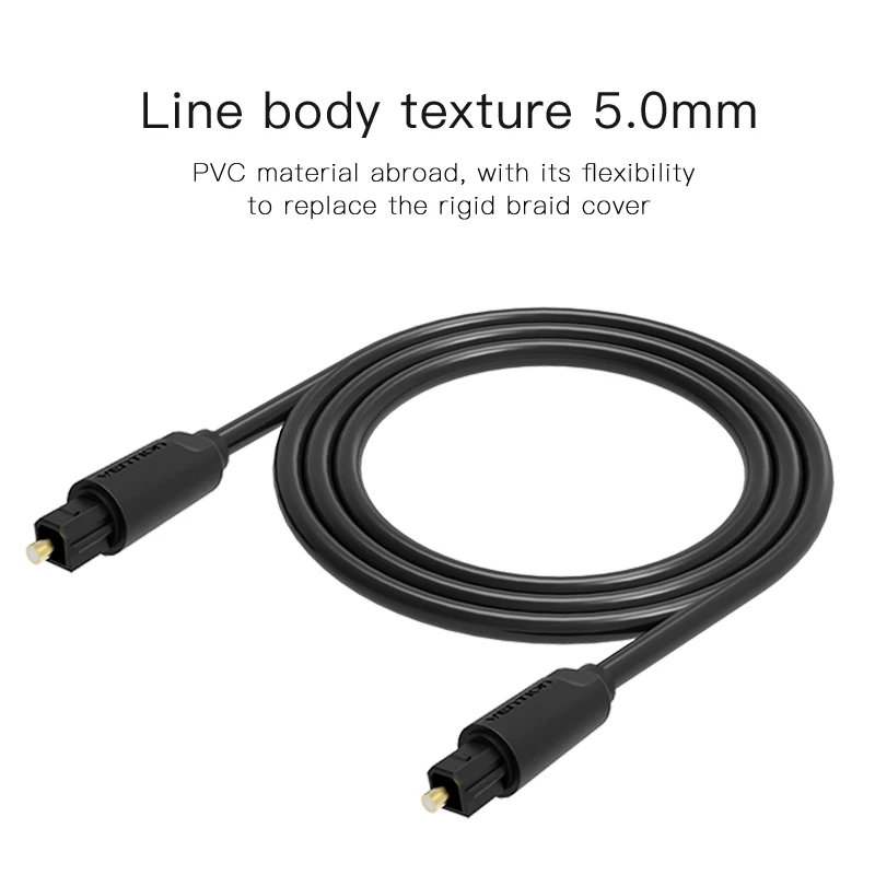 Chính Hãng Vention Kỹ Thuật Số Cáp Âm Thanh Quang Học Toslink SPDIF Dây Cáp Đồng Trục Dây 1M 2M 5M Cho Khuếch Đại Blu-ray Xbox 360 PS4 Soundbar Sợi Cabl