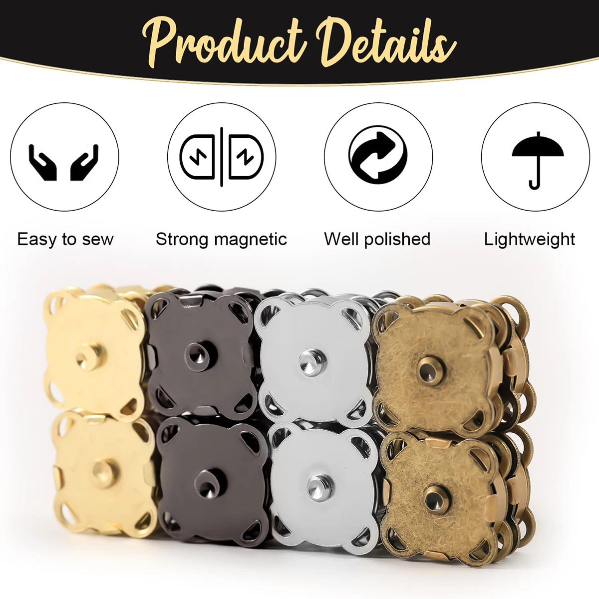 20 Sätze Magnet verschlüsse Knöpfe 14mm Magnet verschluss für Handtaschen Kleider tasche DIY Handwerk Nähen Magnet verschluss Verschlüsse