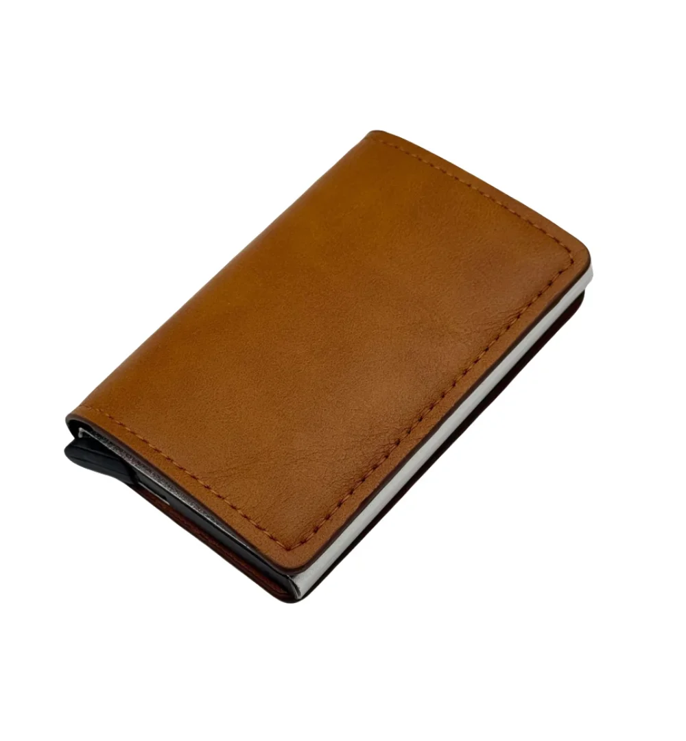 Mode Koolstofvezel Anti-diefstal Creditcard Pakket Metalen Kaarten Doos Heren Portemonnee Houder PU Portemonnee