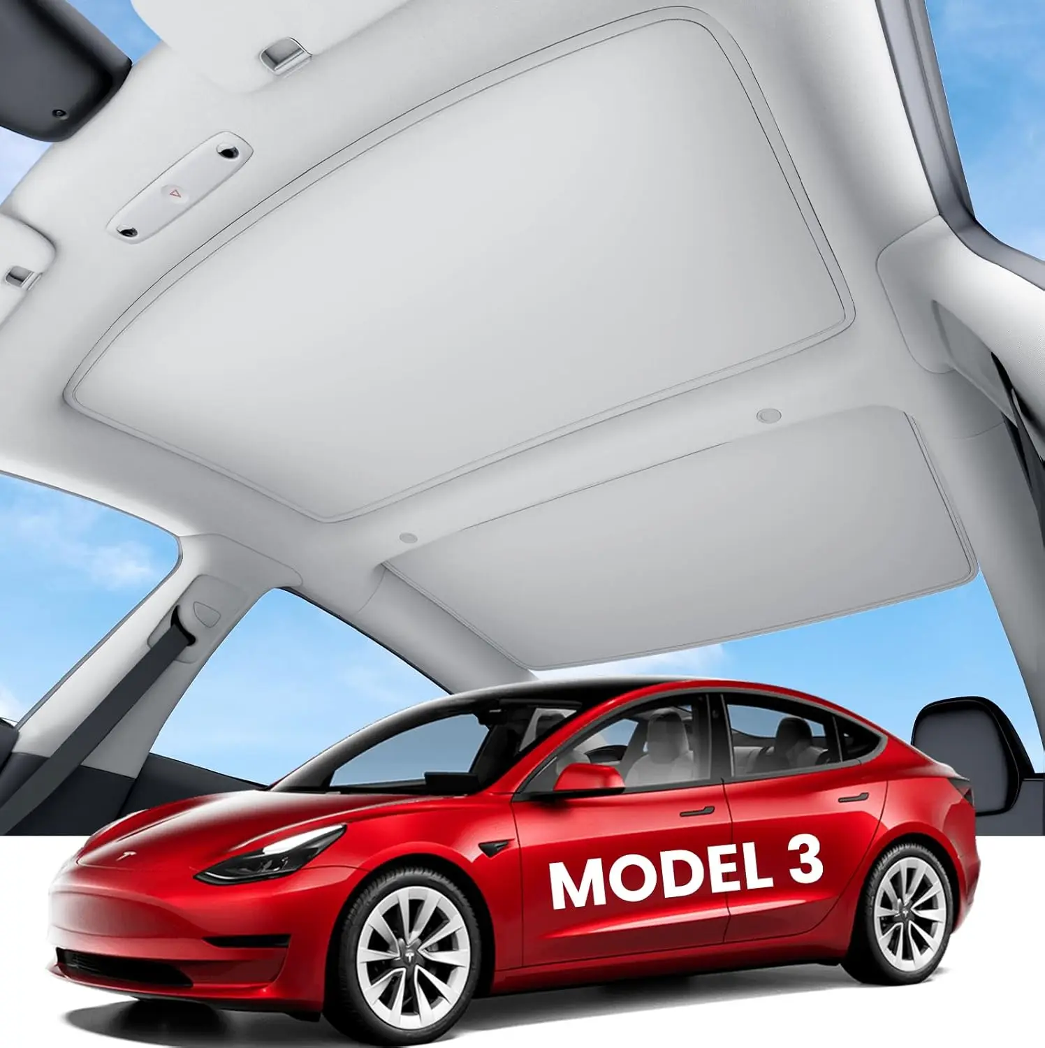 Tons de sol para tesla modelo 3 + highland 2025, modelo y, fivela de pano de gelo, vidro frontal e traseiro, acessórios para clarabóia