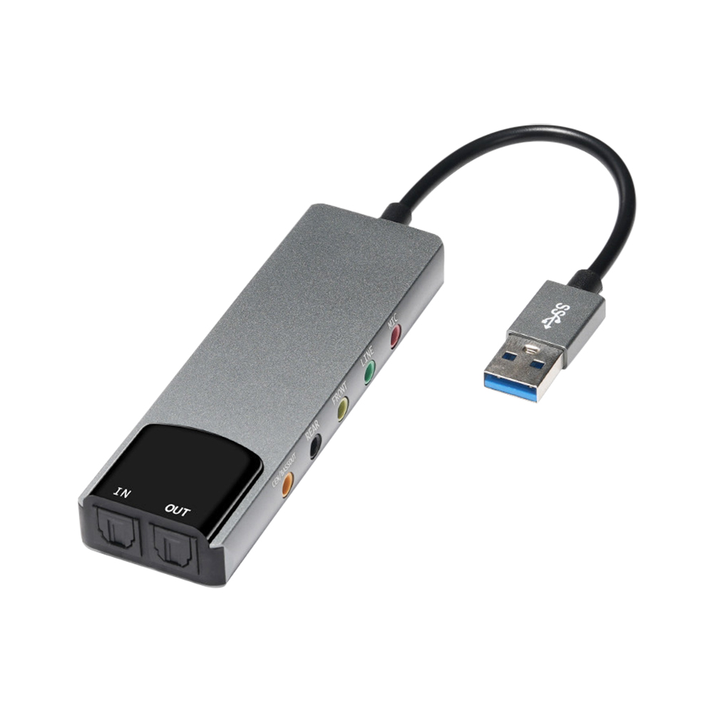 Zewnętrzna optyczna karta dźwiękowa USB 6 w 1 Wielofunkcyjny konwerter audio do aluminiowej karty dźwiękowej notebooka