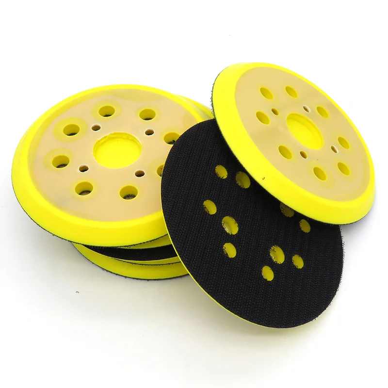 5 นิ้ว 8 หลุมเครื่องบด Backing Pad Hook และ LOOP Sanding Disc กระดาษทรายถาดสําหรับเครื่องบดแผ่น 125 มม.นิวเมติกเครื่องขัด