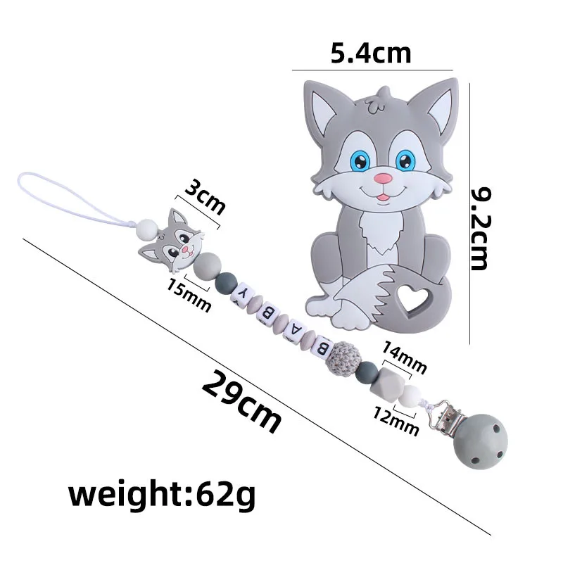 1-2pcs Personalized Name Baby Pacifier Clips Teethers Dummy Nipple Holder Clip Chain Newborn Pacifiers Teething Toys Accessories