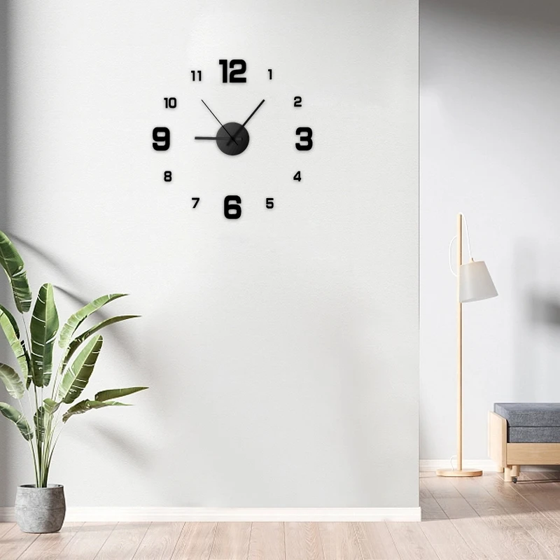 นาฬิกาแขวนผนัง DIY แบบไร้กรอบสุดสร้างสรรค์นาฬิกาแขวนผนังบ้านนาฬิกาเงียบสำหรับห้องนั่งเล่นสำนักงาน
