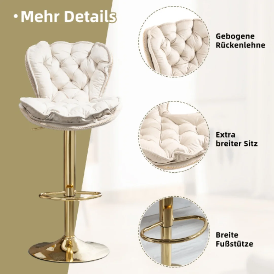 (Old SKU:W1880116799)Swivel Bar Hocker 2 Stück Set Einstellbare Thekenhöhe Stuhl mit Fußstütze für Küche, Esszimmer, Wohnzimmer