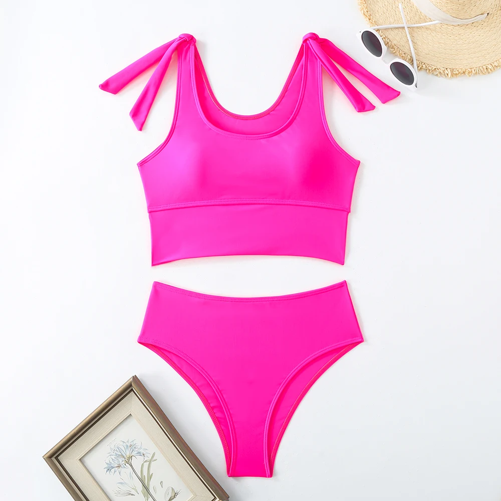 2024 zwei Stück String Bikini Aushöhlen Hohe Taille Bademode Weiblichen Badeanzug Frauen Badegäste Baden Badeanzug Bademode Sommer