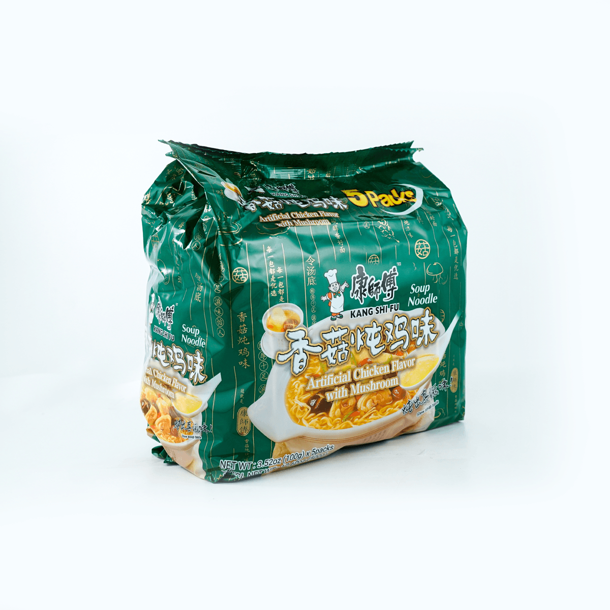 [6Packs 30Pieces]Mushroom & Chicken Instant Noodle Soup - 5Pieces* 3.52oz, 500.00g*6Packs, 1Pack with 5Pieces