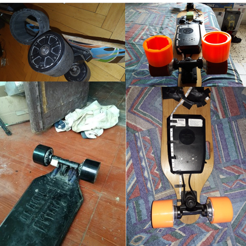 สีดำสีส้ม70มม.90มม.สเก็ตบอร์ดไฟฟ้ามอเตอร์ยาง PU ผิวแยกถอดเปลี่ยนสเก็ตอุปกรณ์เสริม