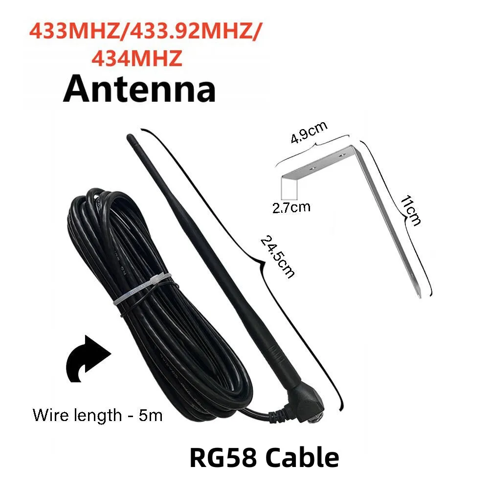 Antenne RF RG58 433MHz pour porte de garage extérieure, amplificateur de signal de télécommande 433.92