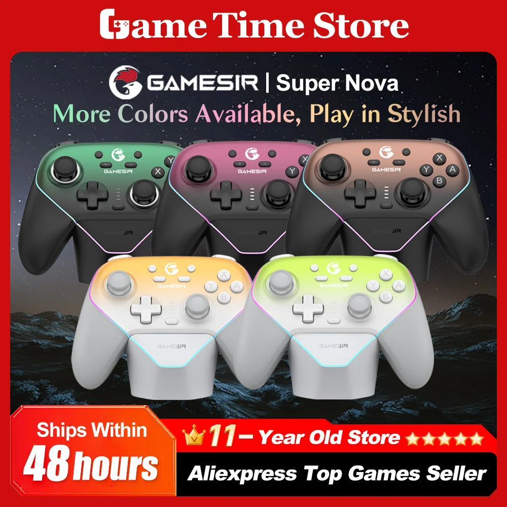 Gamesir Super Nova Controller wireless T4N Nova Pro Bluetooth Gamepad Joystick effetto Hall per PC Nintendo Switch Android iOS