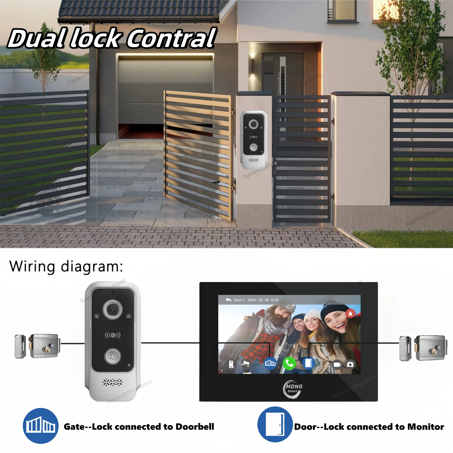 7/10 Polegada AHD Tuya Smart WIFI Tela interna IPS Tela de toque completa para sistema de intercomunicação de vídeo doméstico