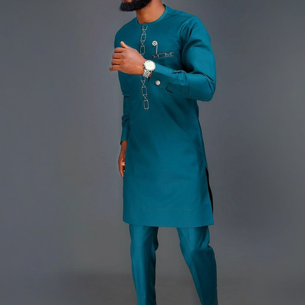 ชุดสูท2ชิ้นแบบดั้งเดิมของผู้ชายสไตล์แอฟริกันสำหรับฤดูร้อนเสื้อผ้าดีไซเนอร์ทั้งชุดเครื่องแต่งกายแบรนด์