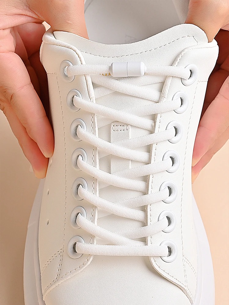 Cordones sin cordones, cordones semicirculares para zapatillas de deporte para niños y adultos, cordones de bloqueo de Metal para perezosos rápidos, cuerdas para zapatos