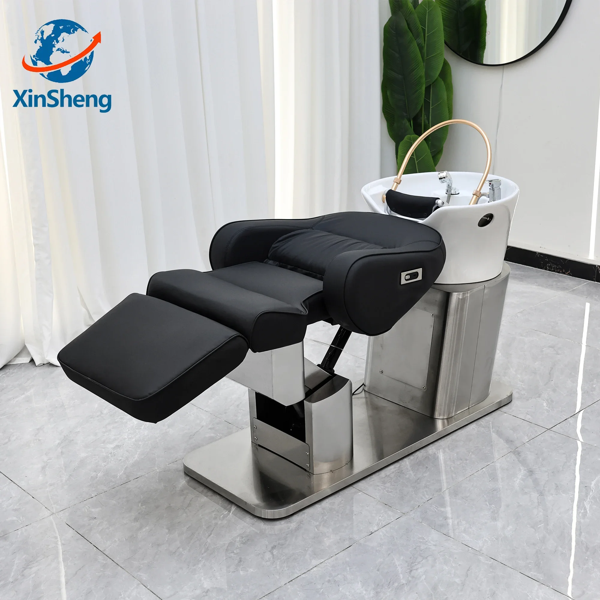 Xinsheng profissional shampoo cadeira ajustável cadeiras de barbeiro cabeça de cabelo spa cama spa salão de beleza móveis barbeiro shampoo camas