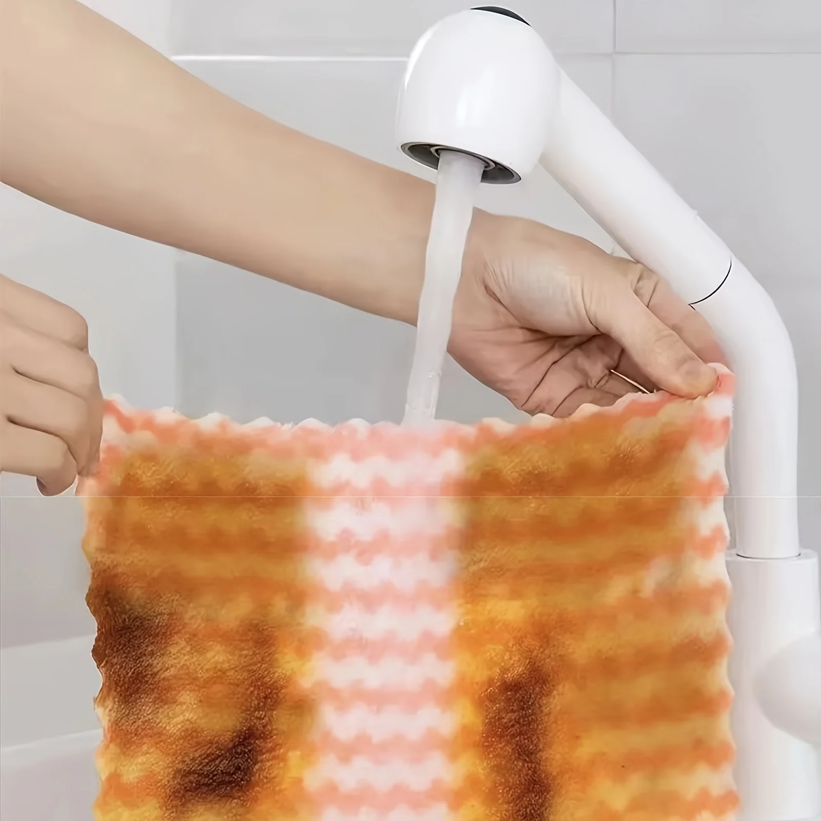 Paño ondulado de lana de Coral, paño absorbente de cocina para lavar platos, Antiadherente al por mayor, paño grueso catiónico Baijie"