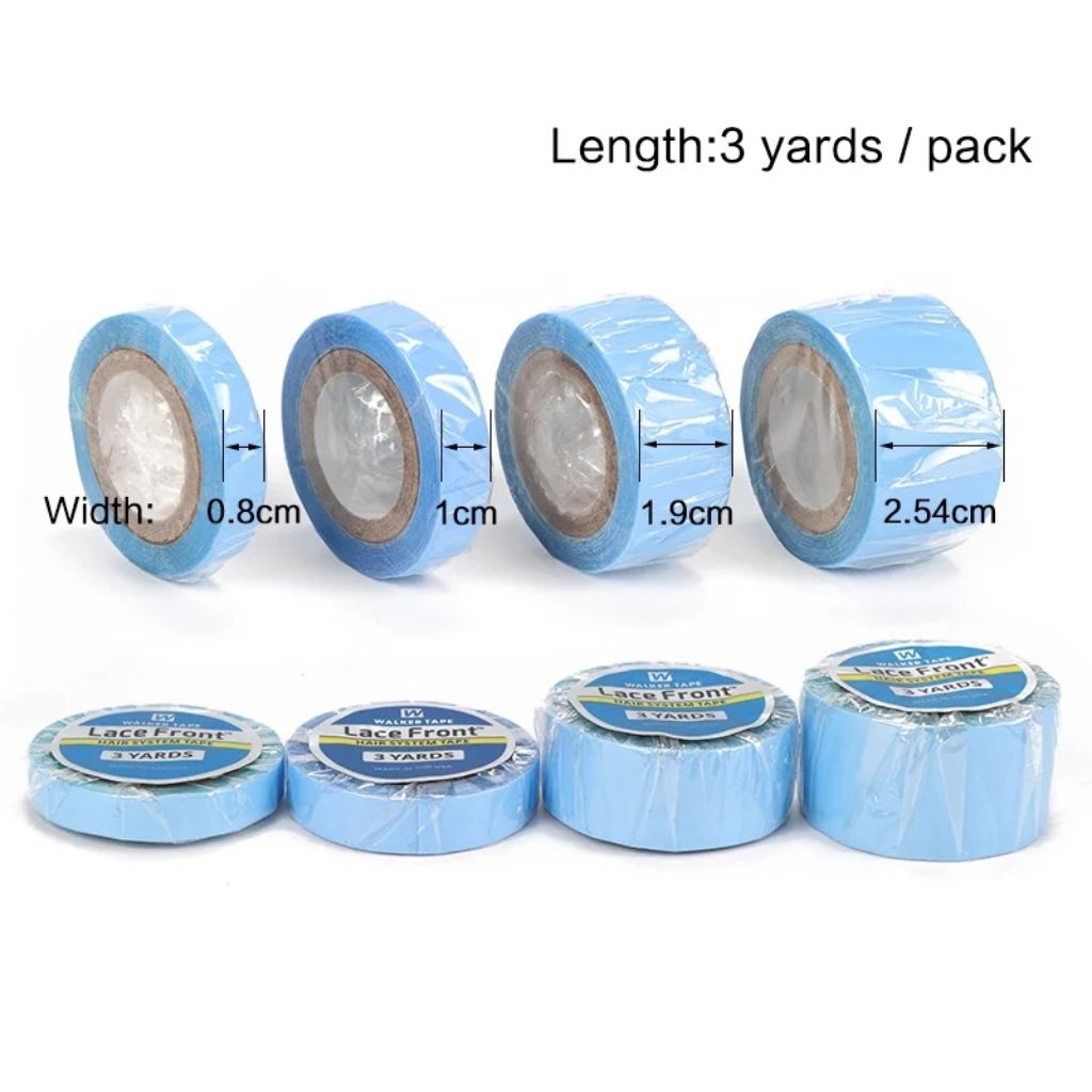 0.8 センチメートル/1 センチメートル/1.9 センチメートル/2.5 センチメートル両面接着剤すべてのかつら 3 ヤード/ロールかつら固定テープ青い髪テープサロンかつらの取り付け