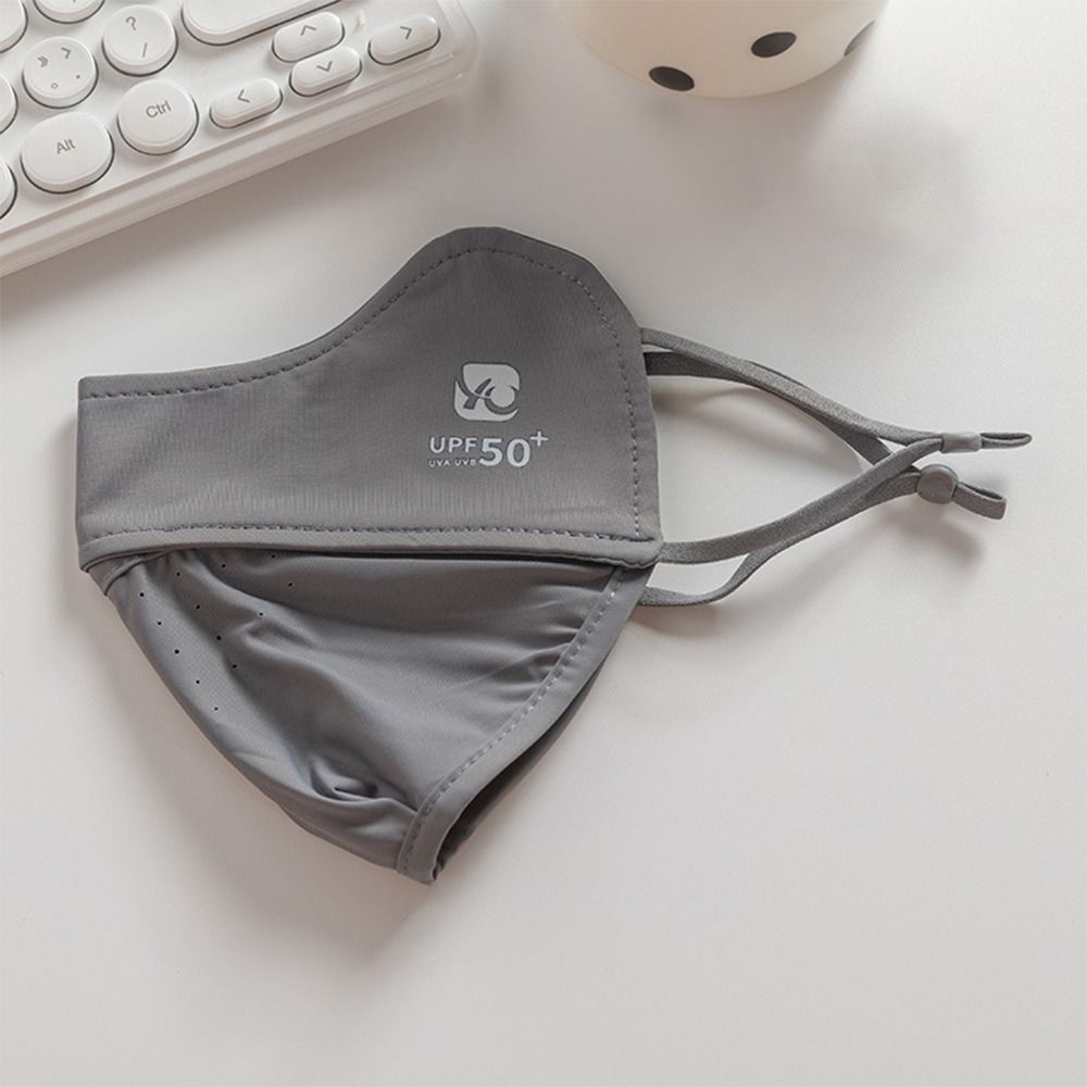 アイスシルク日焼け止めフェイスマスク、アンチUVシールド、無地、夏の日焼け止め、運転、新しい、1個