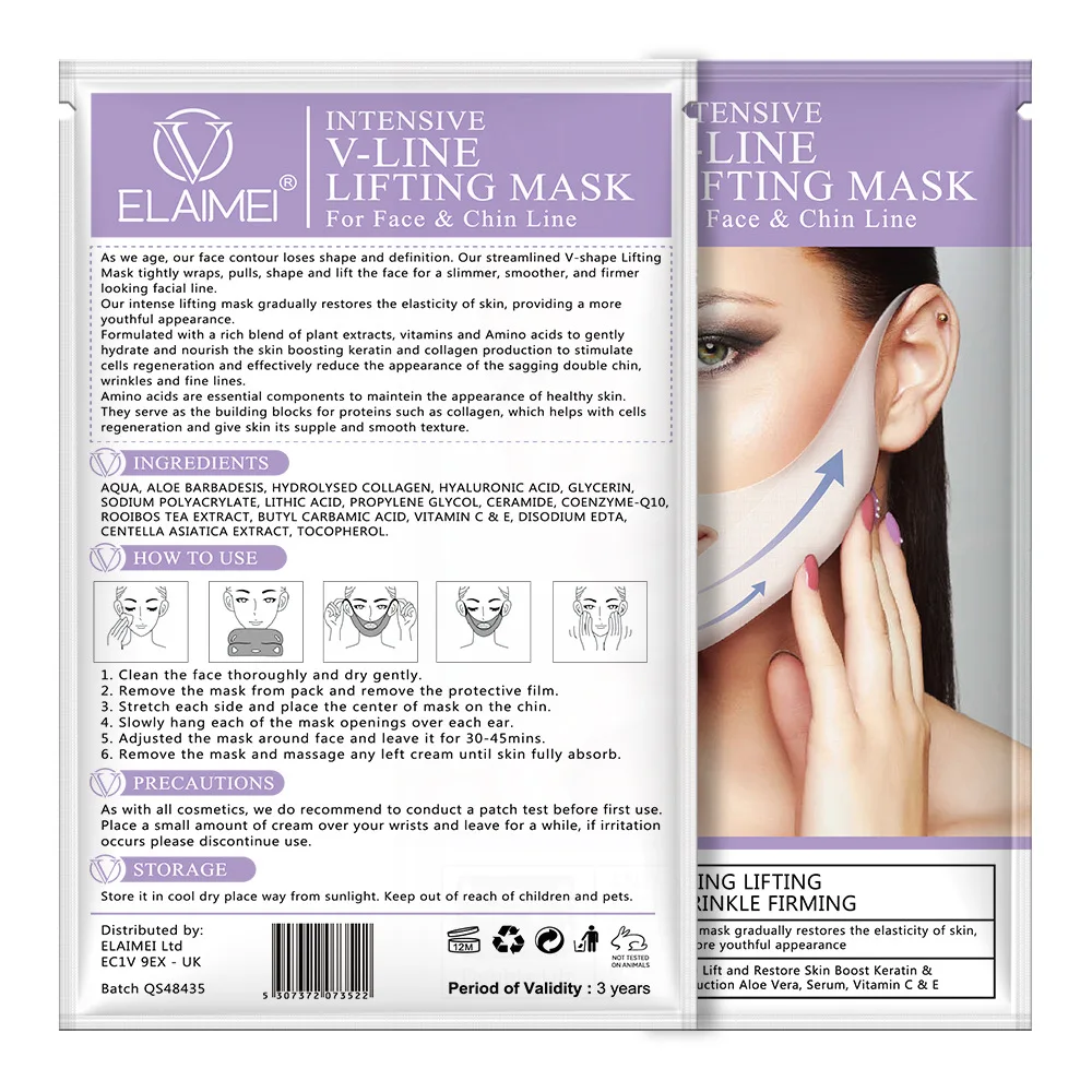 4 ชิ้น V Line Mask หน้ากากคอ Face Lift V Lifting Chin Up Patch ที่มีประสิทธิภาพ Double V Face Lifting และกระชับหน้ากากขายร้อน