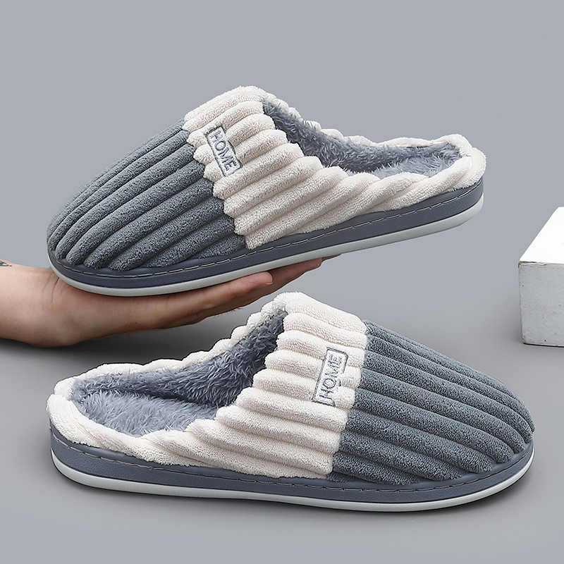 Novo tamanho grande 48 49 homens casa chinelos de inverno quente chinelo casais conforto sapatos peludos sapatos casuais interior grosso pelúcia slides