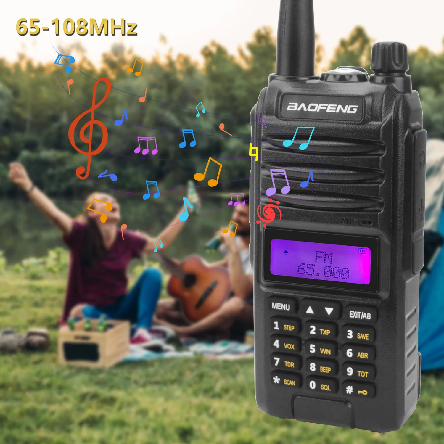 BAOFENG BF-A58S Walkie Talkie Tri-band 136-174MHz200-260MHz 400-520MHz 128Ch FM VOX Roger Beep Portable Two Way Radio